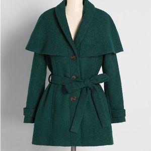 NWT ModCloth On The Case Capelet Belted Coat